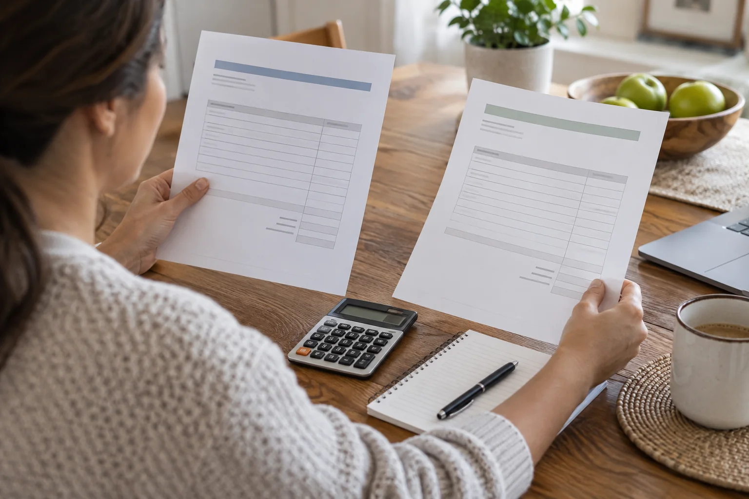 Calculator and estimate sheets for comparing dental treatment costs